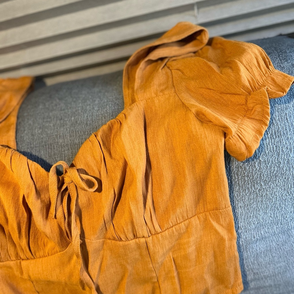 Haute Monde Orange and Beige/light pink Puff Sleeve Blouses - Picture 11 of 13